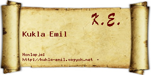 Kukla Emil névjegykártya