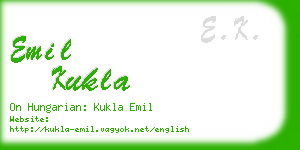 emil kukla business card